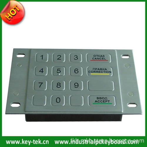 16 Keys Vandal Proof IP65 Stainless Steel DOT Matrix Keypad
